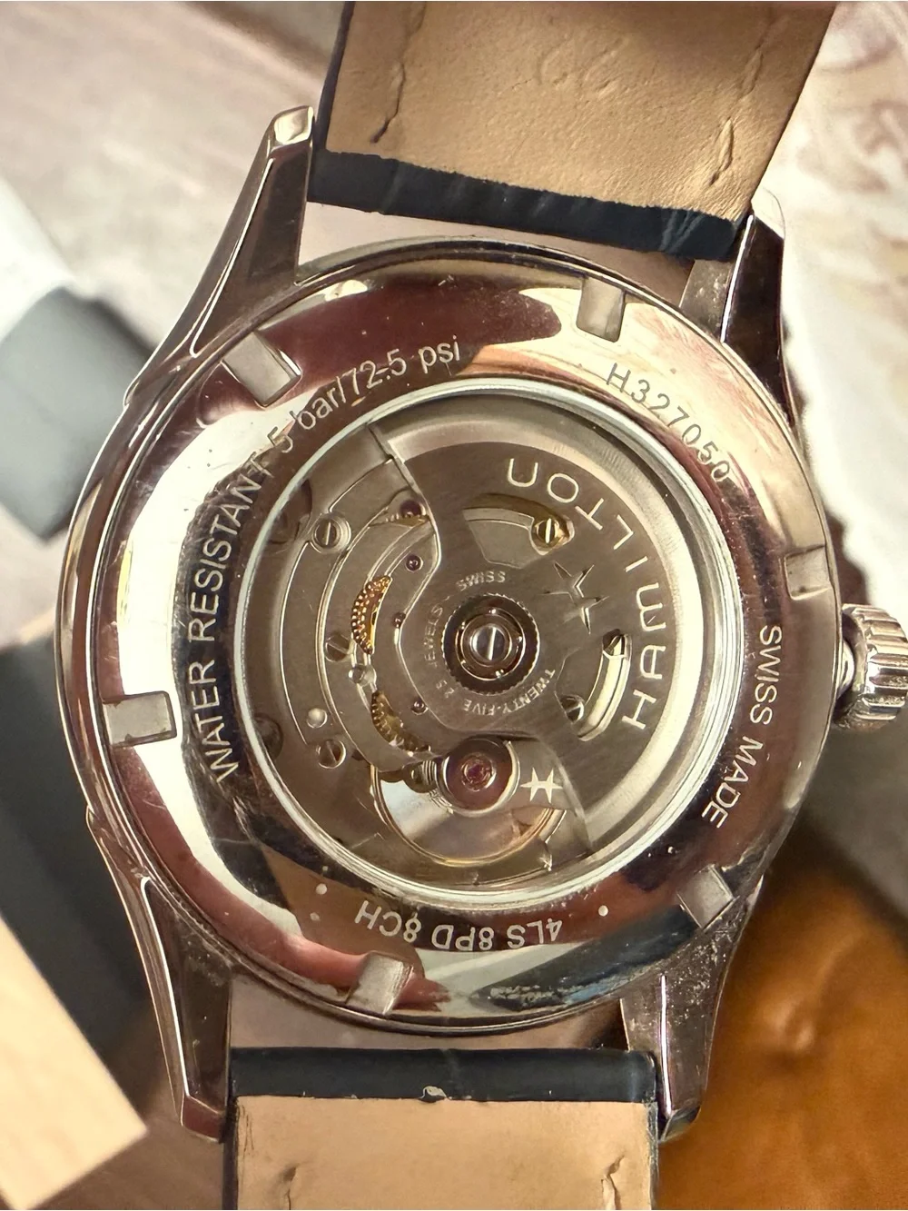 Hamilton Jazzmaster Open-Heart Watch with Blue Leather Strap